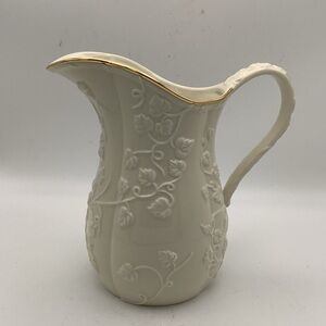 Lenox Ivy Cottage Pitcher with Gold Rim